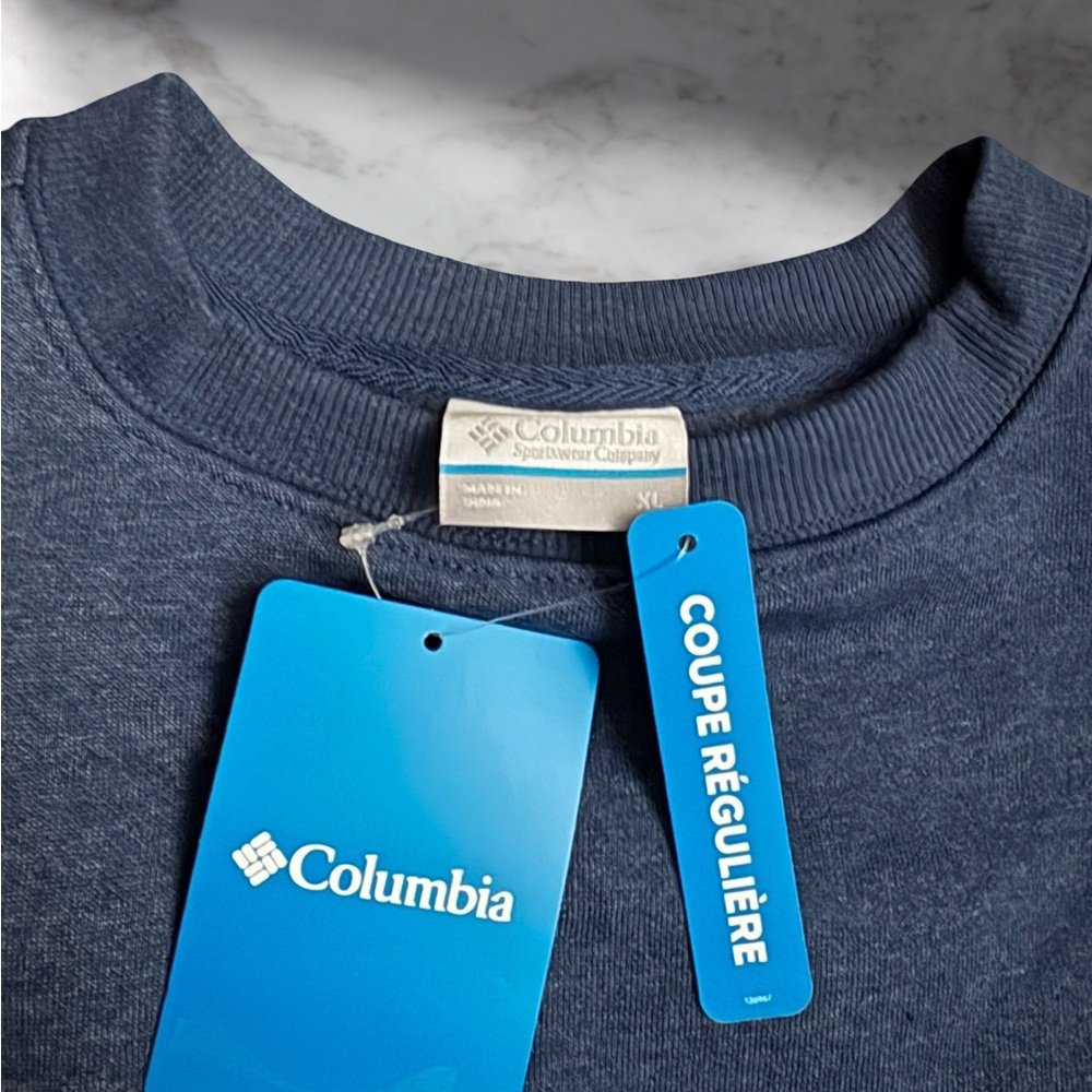 Columbia Men's Crewneck Sweatshirt Pullover Blue Carbon Heather XL - Picture 6 of 8